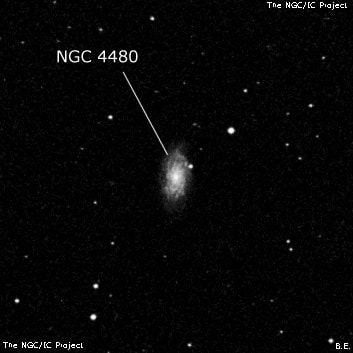 NGC 4480 - спиральная галактика с баром. Описание NGC 4480:, Галактика в созвездии Дева