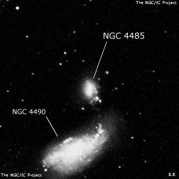 NGC 4485 - галактика. Описание NGC 4485:, Галактика в созвездии Гончие Псы