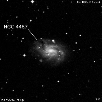 NGC 4487 - спиральная галактика с баром. Описание NGC 4487:, Галактика в созвездии Дева