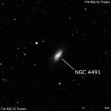 NGC 4491 - спиральная галактика с баром. Описание NGC 4491:, Галактика в созвездии Дева