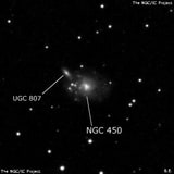 NGC 450 - спиральная галактика с баром. Описание NGC 450:, Галактика в созвездии Кит