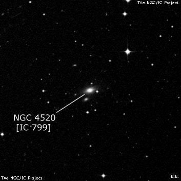 NGC 4520 - галактика. Описание NGC 4520:, Галактика в созвездии Дева