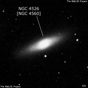 NGC 4526 - спиральная галактика с баром. Описание NGC 4526:, Объект глубокого космоса в созвездии Дева