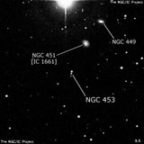 NGC 453 - три звезды. Описание NGC 453:, Объект глубокого космоса в созвездии Рыбы