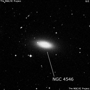 NGC 4546 - спиральная галактика с баром. Описание NGC 4546:, Галактика в созвездии Дева