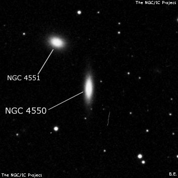 NGC 4550 - спиральная галактика с баром. Описание NGC 4550:, Галактика в созвездии Дева