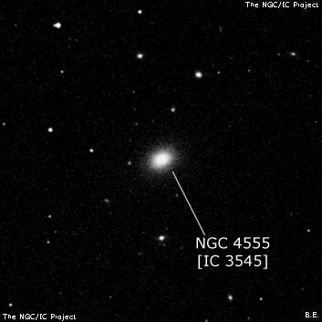 NGC 4555 - эллиптическая галактика. Описание NGC 4555:, Галактика в созвездии Волосы Вероники