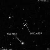 NGC 4557 - три звезды. Описание NGC 4557:, Объект глубокого космоса в созвездии Волосы Вероники