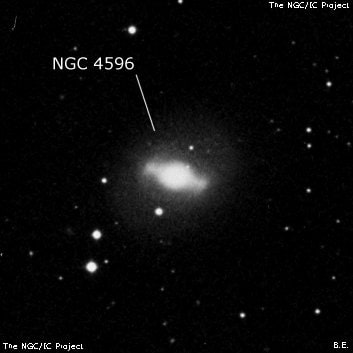 NGC 4596 - спиральная галактика с баром. Описание NGC 4596:, Галактика в созвездии Дева