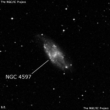 NGC 4597 - спиральная галактика с баром. Описание NGC 4597:, Галактика в созвездии Дева