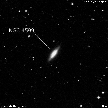 NGC 4599 - линзовидная галактика. Описание NGC 4599:, Галактика в созвездии Дева