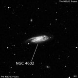 NGC 4602 - спиральная галактика с баром. Описание NGC 4602:, Галактика в созвездии Дева