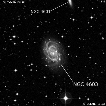 NGC 4603 - спиральная галактика с баром. Описание NGC 4603:, Галактика в созвездии Центавр