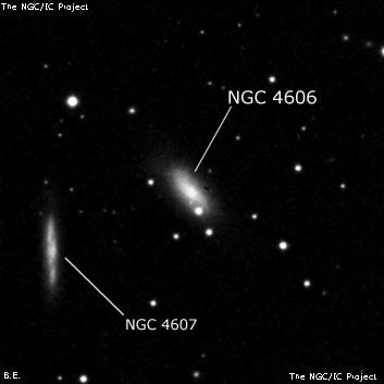 NGC 4606 - спиральная галактика с баром. Описание NGC 4606:, Галактика в созвездии Дева