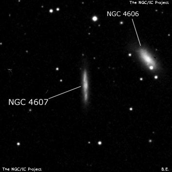 NGC 4607 - спиральная галактика с баром. Описание NGC 4607:, Галактика в созвездии Дева