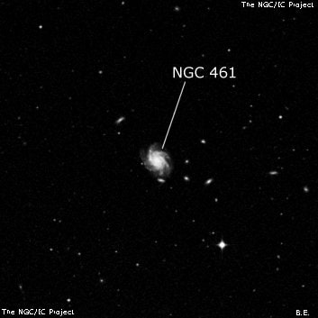 NGC 461 - спиральная галактика с баром. Описание NGC 461:, Галактика в созвездии Скульптор