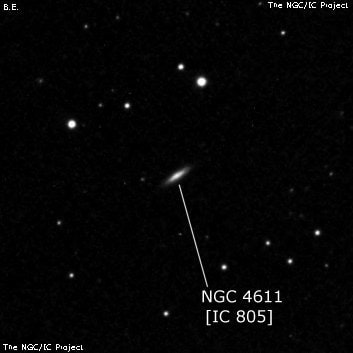 NGC 4611 - галактика. Описание NGC 4611:, Галактика в созвездии Волосы Вероники