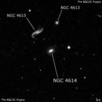 NGC 4614 - спиральная галактика с баром. Описание NGC 4614:, Галактика в созвездии Волосы Вероники