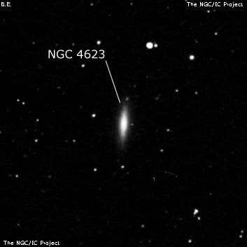 NGC 4623 - спиральная галактика с баром. Описание NGC 4623:, Галактика в созвездии Дева