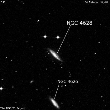 NGC 4628 - спиральная галактика. Описание NGC 4628:, Галактика в созвездии Дева