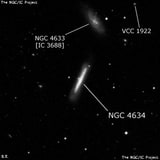 NGC 4634 - спиральная галактика с баром. Описание NGC 4634:, Галактика в созвездии Волосы Вероники