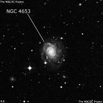 NGC 4653 - спиральная галактика с баром. Описание NGC 4653:, Галактика в созвездии Дева