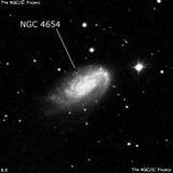 NGC 4654 - спиральная галактика с баром. Описание NGC 4654:, Галактика в созвездии Дева