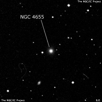 NGC 4655 - спиральная галактика. Описание NGC 4655:, Галактика в созвездии Гончие Псы