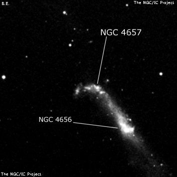 NGC 4657 - галактика. Описание NGC 4657:, Галактика в созвездии Гончие Псы