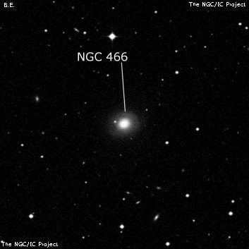 NGC 466 - линзовидная галактика. Описание NGC 466:, Галактика в созвездии Тукан
