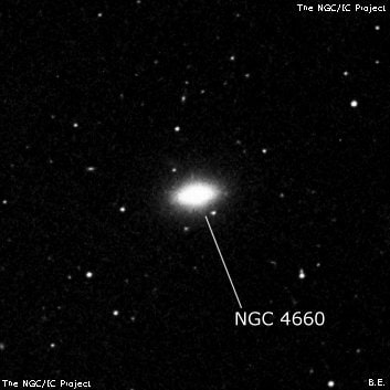 NGC 4660 - эллиптическая галактика. Описание NGC 4660:, Галактика в созвездии Дева