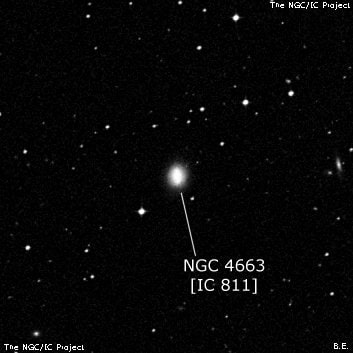NGC 4663 - спиральная галактика с баром. Описание NGC 4663:, Галактика в созвездии Дева