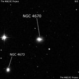 NGC 4670 - спиральная галактика с баром. Описание NGC 4670:, Галактика в созвездии Волосы Вероники