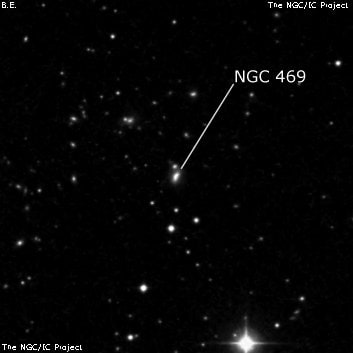 NGC 469 - спиральная галактика. Описание NGC 469:, Галактика в созвездии Рыбы
