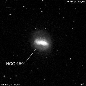 NGC 4691 - спиральная галактика с баром. Описание NGC 4691:, Галактика в созвездии Дева