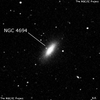 NGC 4694 - спиральная галактика с баром. Описание NGC 4694:, Галактика в созвездии Дева
