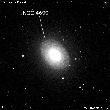 NGC 4699 - спиральная галактика с баром. Описание NGC 4699:, Галактика в созвездии Дева
