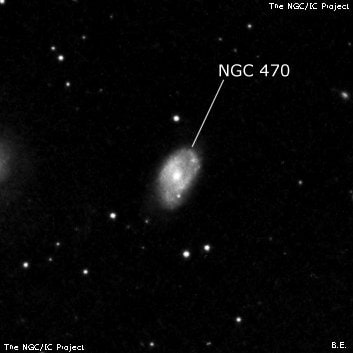 NGC 470 - спиральная галактика. Описание NGC 470:, Галактика в созвездии Рыбы