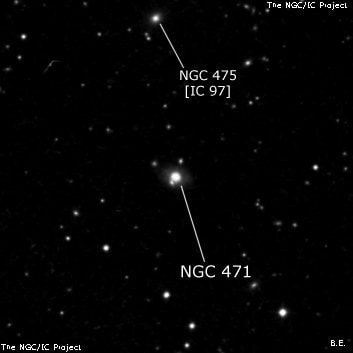 NGC 471 - линзовидная галактика. Описание NGC 471:, Галактика в созвездии Рыбы