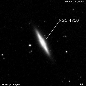NGC 4710 - линзовидная галактика. Описание NGC 4710:, Галактика в созвездии Волосы Вероники