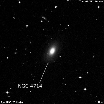 NGC 4714 - галактика. Описание NGC 4714:, Галактика в созвездии Ворон