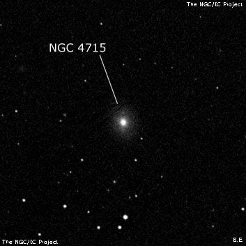 NGC 4715 - линзовидная галактика. Описание NGC 4715:, Галактика в созвездии Волосы Вероники