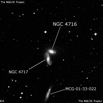NGC 4716 - линзовидная галактика. Описание NGC 4716:, Галактика в созвездии Дева