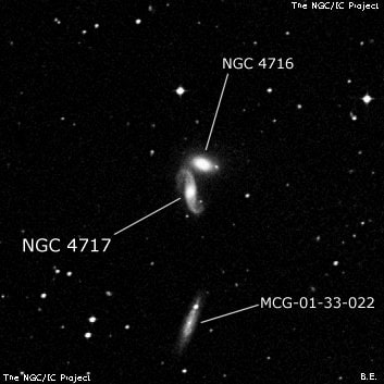 NGC 4717 - спиральная галактика с баром. Описание NGC 4717:, Галактика в созвездии Дева