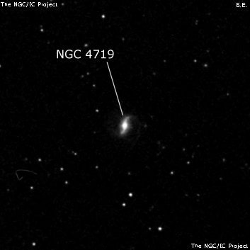 NGC 4719 - спиральная галактика с баром. Описание NGC 4719:, Галактика в созвездии Гончие Псы