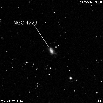 NGC 4723 - галактика. Описание NGC 4723:, Галактика в созвездии Ворон