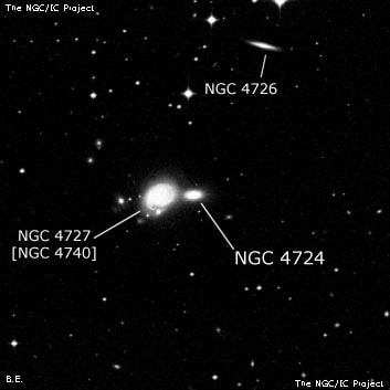NGC 4724 - галактика. Описание NGC 4724:, Галактика в созвездии Ворон