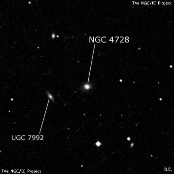 NGC 4728 - эллиптическая галактика. Описание NGC 4728:, Галактика в созвездии Волосы Вероники