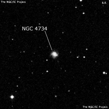 NGC 4734 - спиральная галактика. Описание NGC 4734:, Галактика в созвездии Дева
