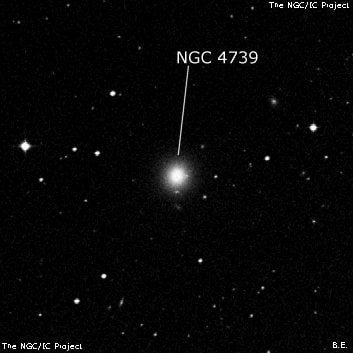 NGC 4739 - эллиптическая галактика. Описание NGC 4739:, Галактика в созвездии Дева
